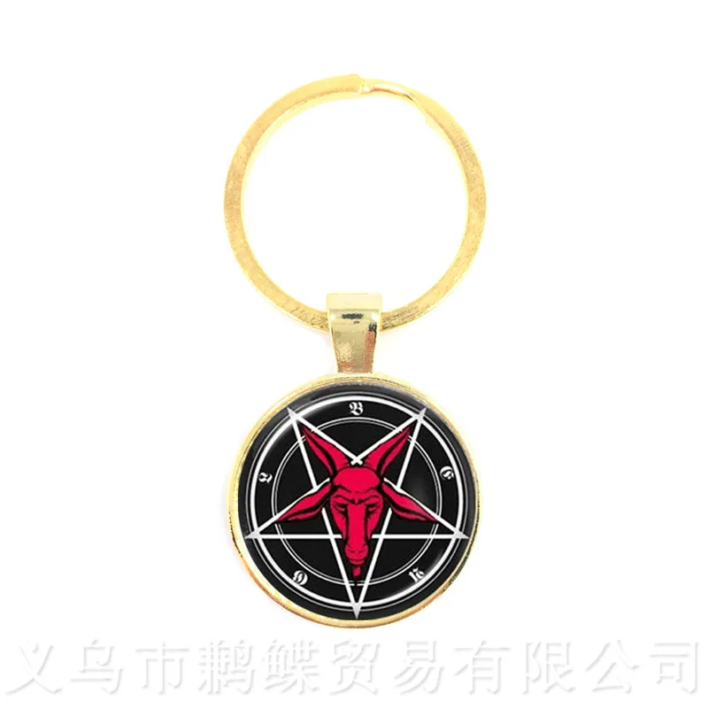 Супернатуральная пентаграмма стеклянные брелоки Готическая подвеска Satanism злая