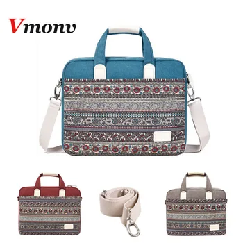 

13 14 15 Inch Canvas Laptop Bag Handbag For Macbook Air Pro HP Dell Lenovo 15.6 Notebook Laptop Shoulder Bag Cover for Women Man