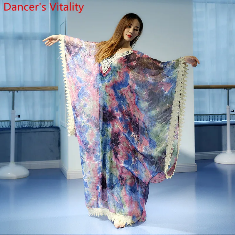 

New Professional Long robe Belly Dance One-piece dress / robe for women / female, practical dress wear performance costumes