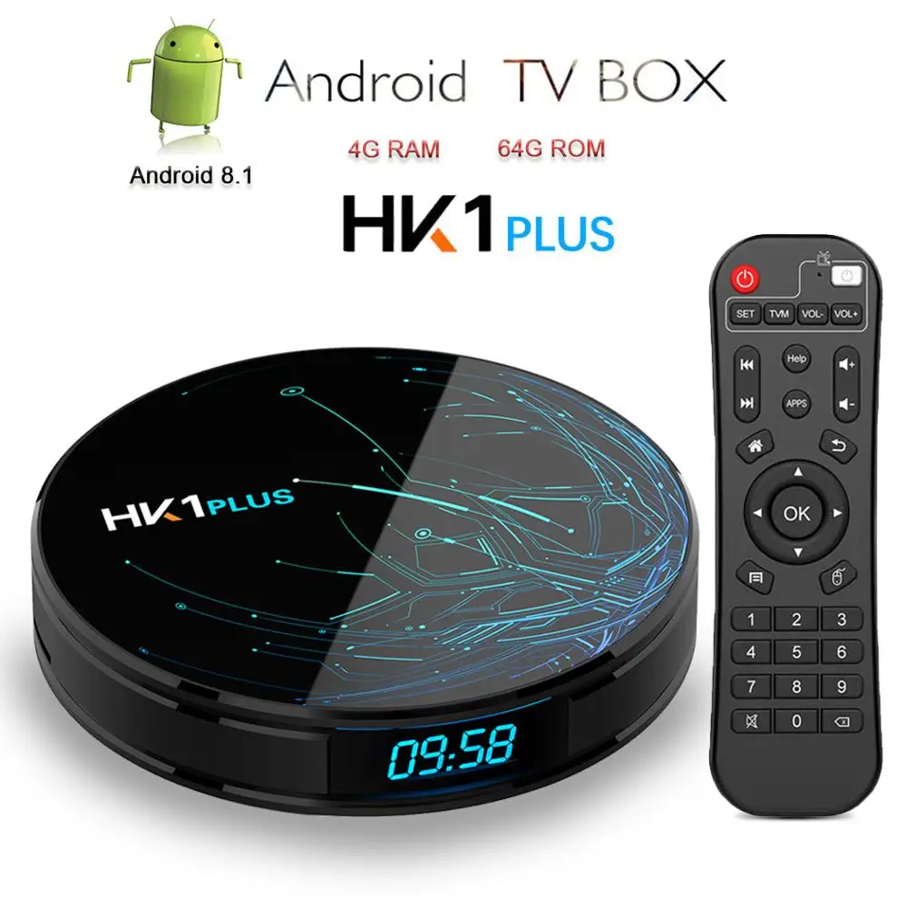 ТВ приставка HK1 Plus Android 8 1 Smart TVBox Amlogic S905X2 4G 64G LPDDR4 4K 2 4G/5GHz Wifi Box медиаплеер Google