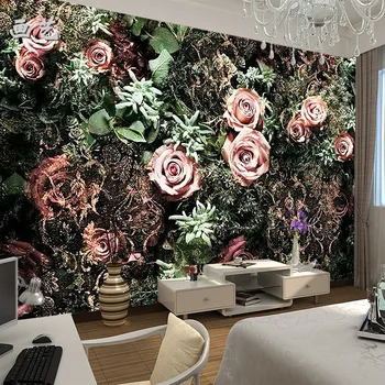 

Bacaz Vintage 8D Leaf Rose Flower Wallpaper Mural for Bedroom Background 3d Flower Wall Mural Wall paper 3d Wall Decor