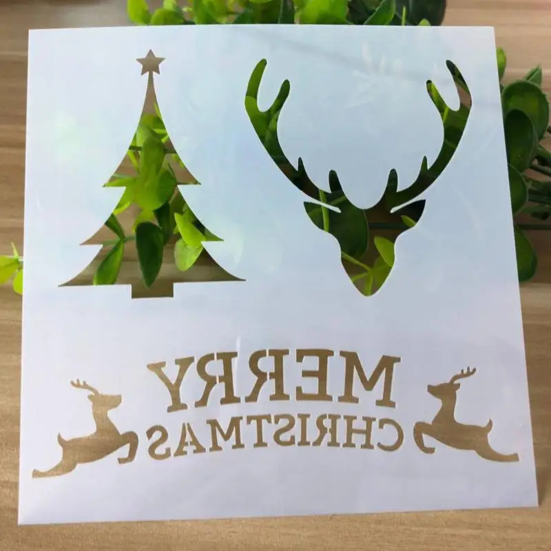 1 шт. Лидер продаж, ПЭТ Счастливого Рождества DIY линейка-трафарет рекламный подарок Канцтовары Школьные принадлежности Рождественский подарок многофункциональная линейка - Цвет: 4