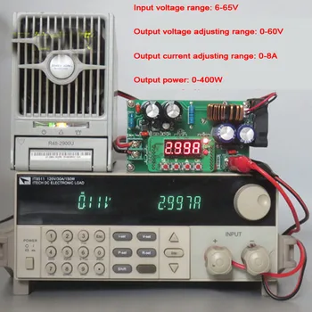 

400W NC Voltage Regulator/Power Module DC 6~65V to 0~60V 8A Adapter /Charger + Voltmeter/Ammeter/Capacity Meter/Time Meter