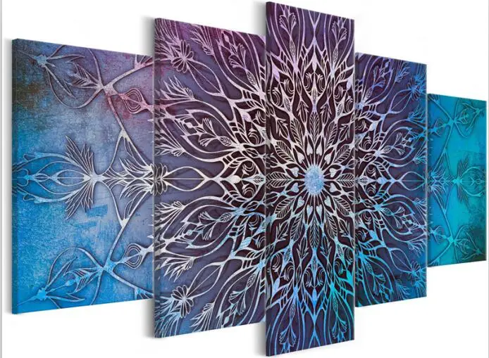 

Zhuistar Multi-photos 5 panel diy Diamond painting Square / round Mosaic Diamond Embroidery abstract Flower Painting cross sti