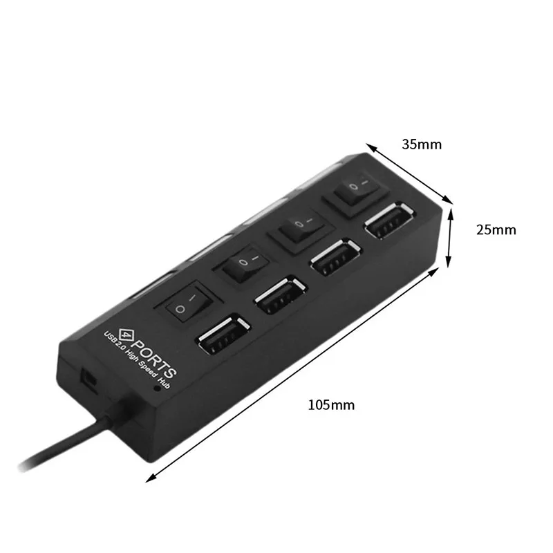 DOITOP 4 Порты и разъёмы Micro USB Hub 480 Мбит концентратор Splitter светодиодный с включения/выключения USB 2,0 адаптер для Tablet PC ноутбук