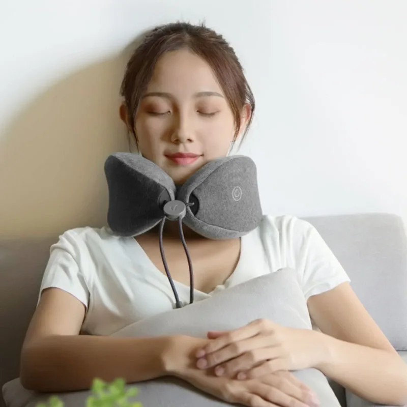 Xiaomi Mijia LF массажер для шеи u-образная подушка для шеи Расслабляющая мышечная терапия массажер подушка для сна для офисного отдыха дома и путешествий