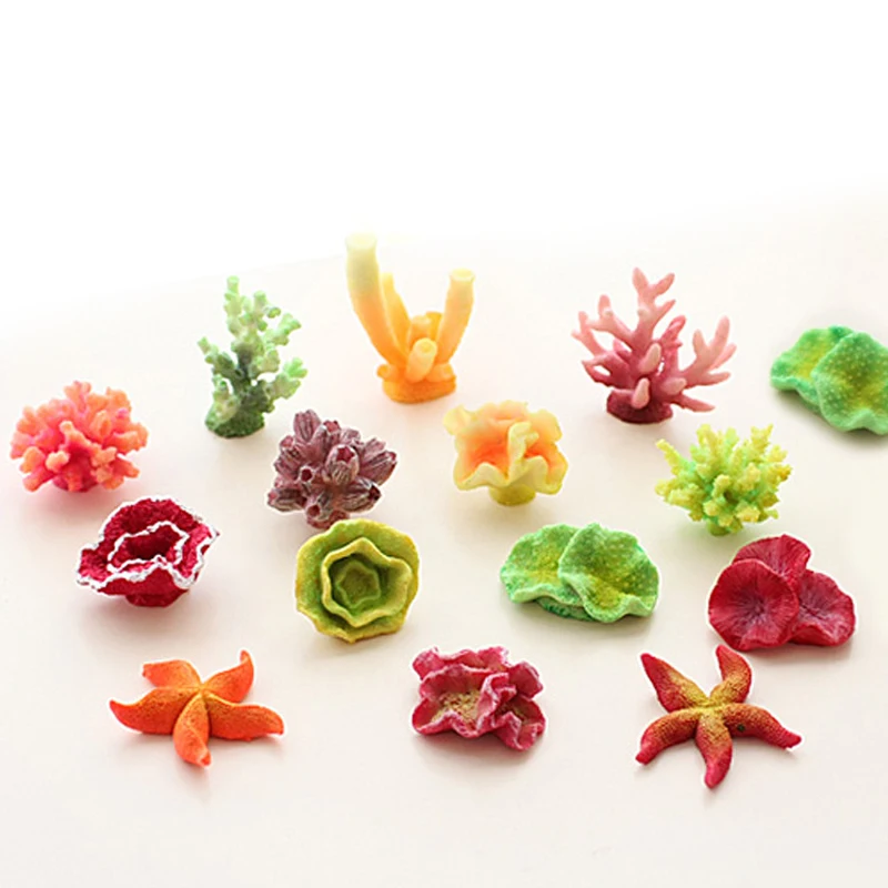 

2019 Colorful Artificial Fish Tank Aquarium Decoration Micro Miniature landscape Simulation Coral Flowers Mini Ornament