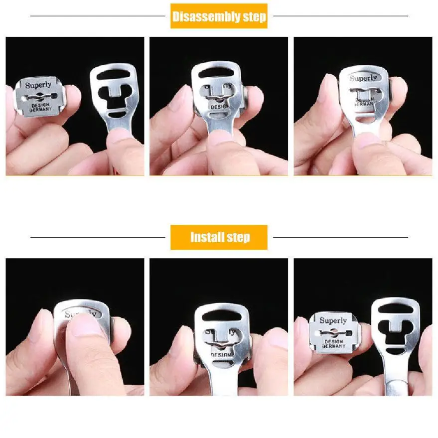 Инструмент для ухода за ногами из нержавеющей стали 1 шт. инструмент для удаления омертвевшей кожи режущий станок Бритва для ног+ 10 лезвий 34