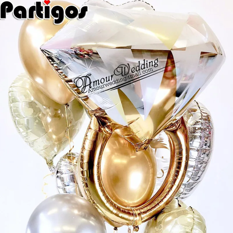 Buy NEW Big Balloon Gold Diamond Ring Foil Balloons