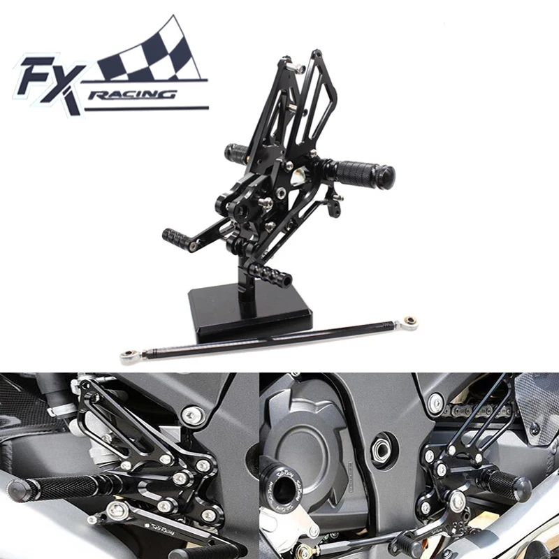 

CNC Aluminum Motorcycle Foot Pegs Rest Footpegs Pedals Rearset Footrest For Kawasaki ZX14R ZX 14R ABS 2012 2013 2014 2015 2016