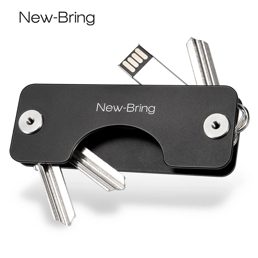 NewBring Aluminum Metallic EDC Key Wallets Men car Key Holder Smart