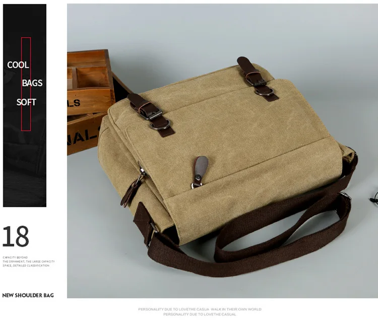 Классическая мужская сумка-мессенджер из плотной ткани 10 дюймов, мужские сумки через плечо, А4, Наборы инструментов, органайзер, Повседневная сумка для путешествий