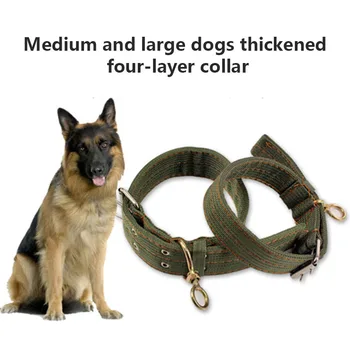 

Pet Dog Collar Large Dog Double Layers Adjustable Nylon Collar for German Shepherd Husky MYDING