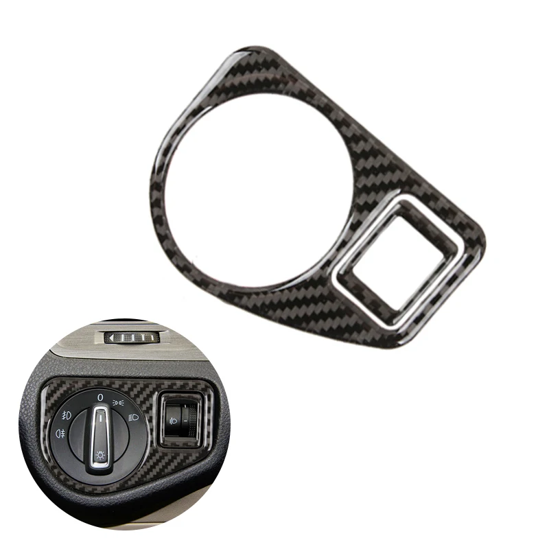 

For VW Golf 7 MK7 VII 2013 2014 2015 2016 2017 Carbon Fiber Car Headlight Switch Panel Cover
