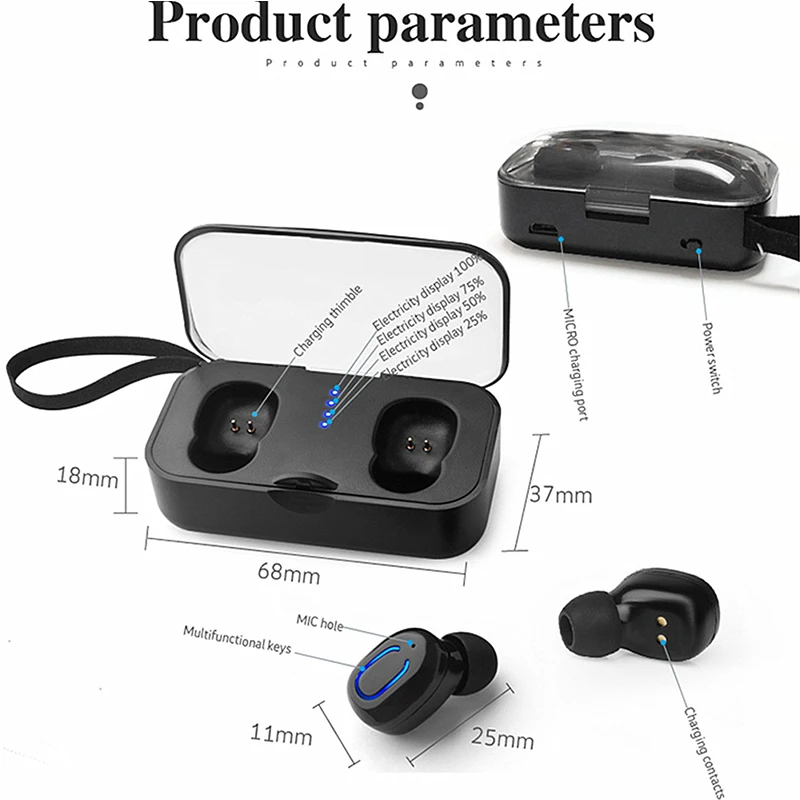 VTIN Wireless Bluetooth Earphone TWS Bluetooth 5.0 Earbuds HiFi 3D Stereo Sound Headphones Button Control For iPhone xiaomi HTC  (3)