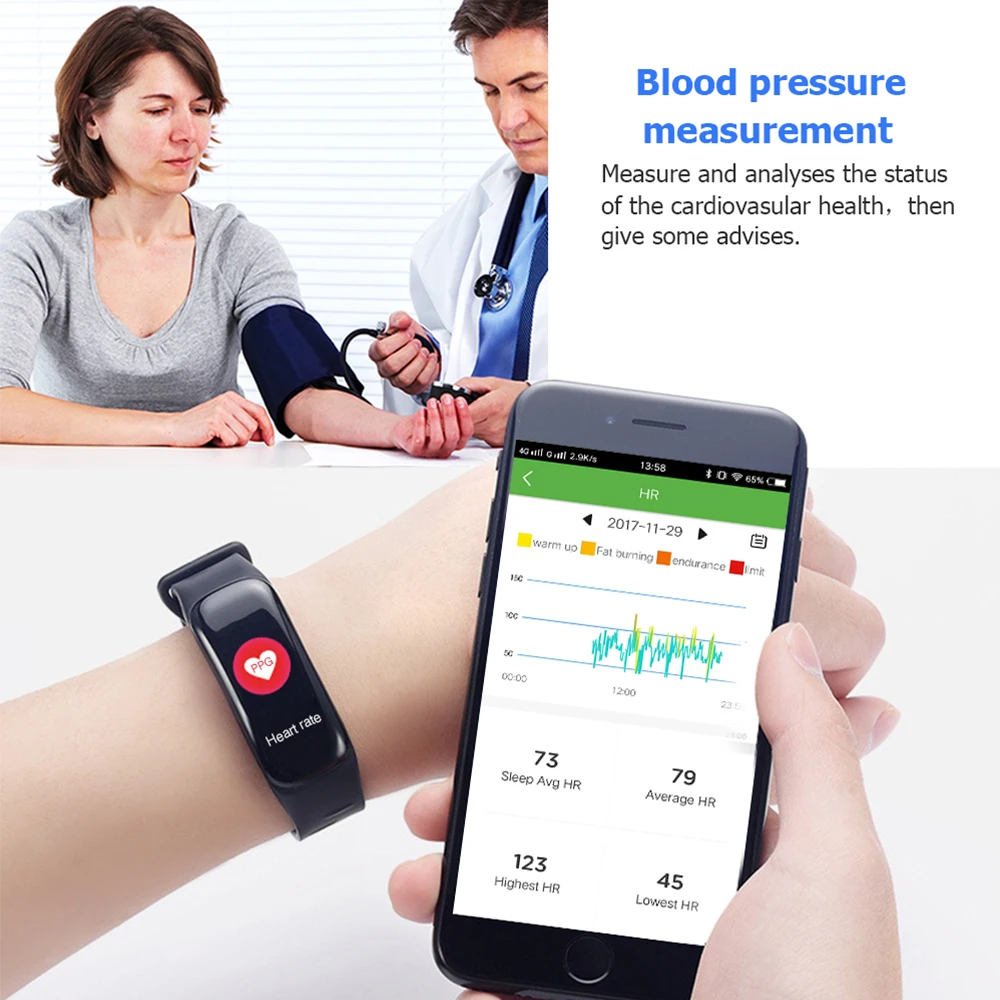 ADORARE C18 Smart Watch Women Men Color Screen Heart Rate Monitor Activity Fitness Tracker reloj inteligent Smart Bracelet Band