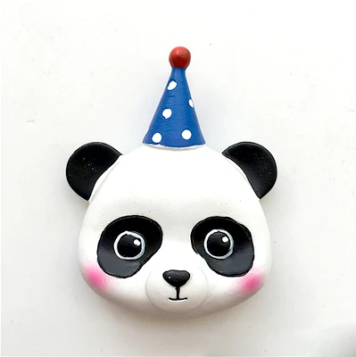 Силиконовая форма из силикагеля для украшения торта на день рождения, шляпа для животных, шляпа для дня рождения, слон, панда, олень, кролик, медведь, ароматические каменные формы - Цвет: panda