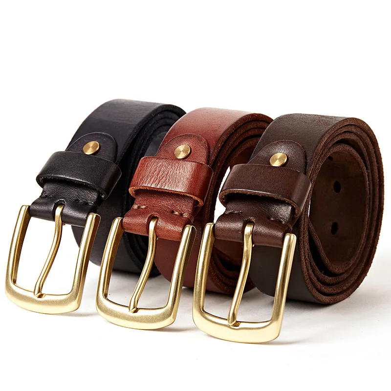 Spuer quality leather belt men genuine leather belts for men buckle brand design cow skin jean
