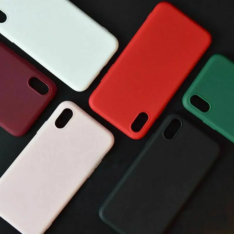 De silicona suave cubierta de la caja del teléfono para Apple Iphone 8 7 además de 6 S 6 5 5S plus SE XS max XR X Color sólido Simple Ultra-delgada cubierta
