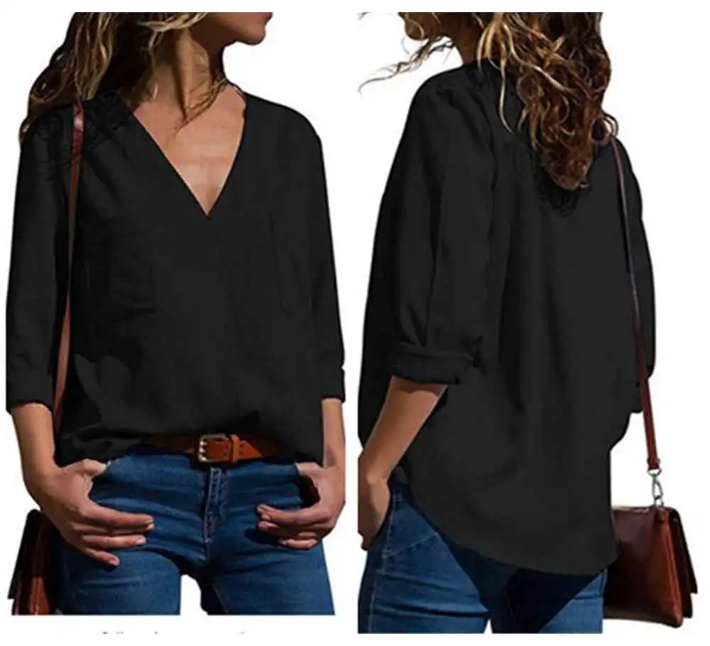 Women Summer Blouses Long Sleeve Shirt Chiffon Blouse Shirt Casual Tops Blusas Femininas Plus Size 2019 Fashion Ladies (5)