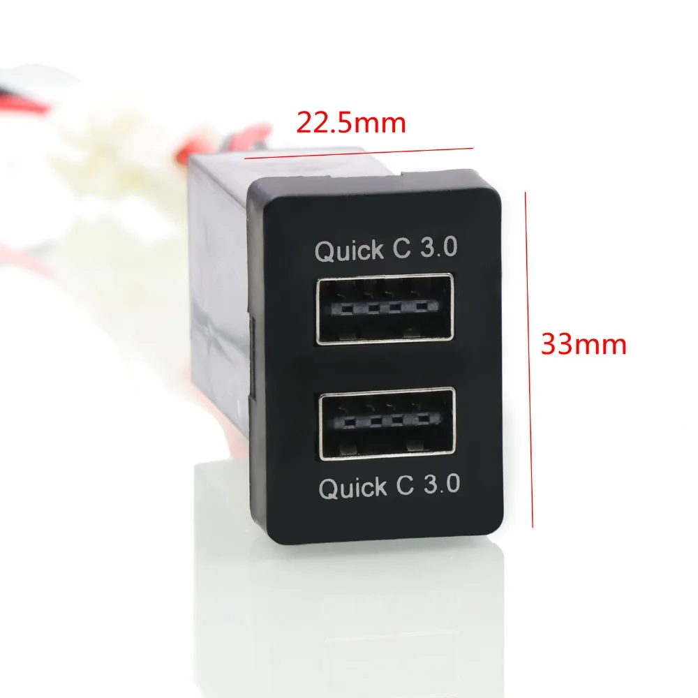 Быстрое Автомобильное зарядное устройство с двумя USB разъемами QC3.0 быстрое для
