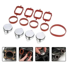 6 PCS 33mm Diesel Swirl Flap Blanks Replacement Bungs with Intake Manifold Gaskets for BMW 320d 330d 520d 525d 530d 730d