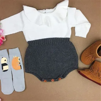 

2019 New Toddler Baby Girl Wool Knitting Romper Autumn 0-24M Infant Kid Clothes Long Sleeve Warm Crochet Outfits Casual Clothes
