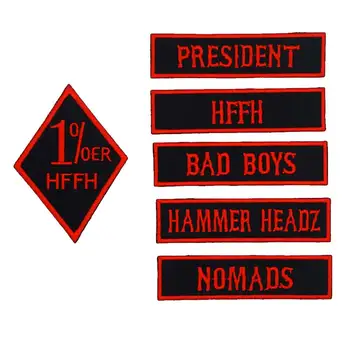 

BAD BOYS NOMADS HFFH PRISIDENT 1% name tags patch Embroidered IRON ON BACKING