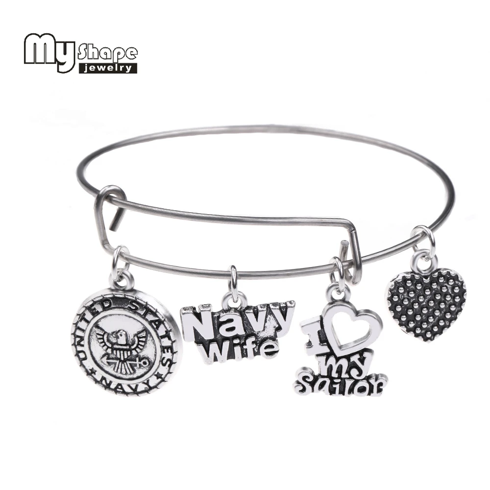 Buy my shape United States Navy Wife Charm Bracelet