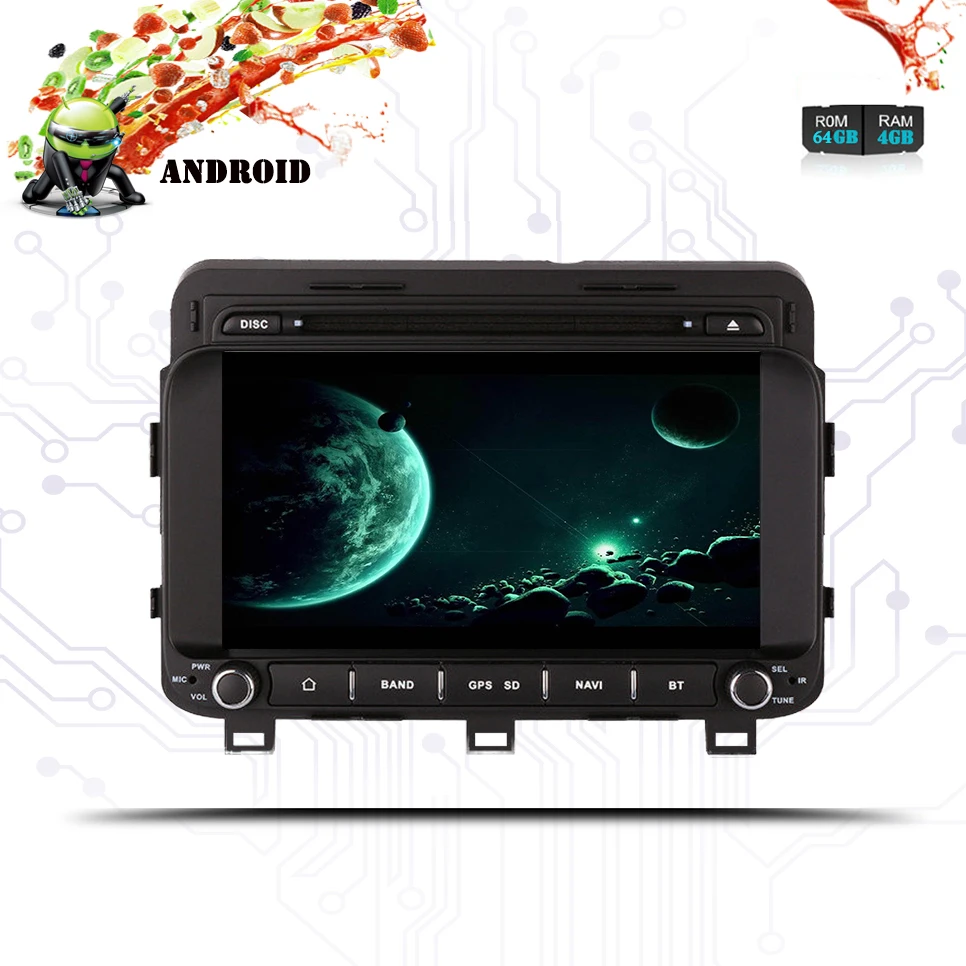 Excellent 8" HD 1024*600 Octa Core Android 9.0 64G Car DVD GPS Navigation Player for kia Optima K5 2014 2015 2016 Head Unit Tape Recorder 0