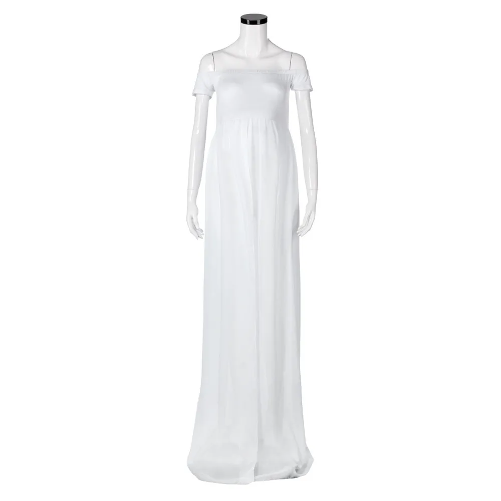 Для женщин сексуальный Подставки для фотографий платье c оголенными плечами шифоновое платье c оголенными плечами платье летние белые платья-Макси Dre