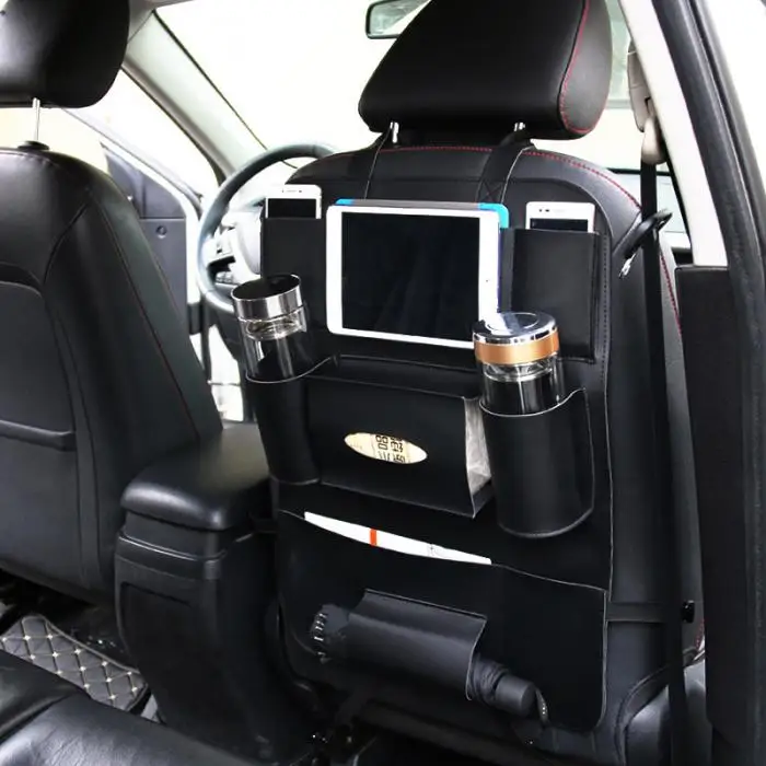 Дорожная автомобильная сумка для хранения на спинку сиденья из искусственной кожи устойчивый к царапинам мульти-карманный органайзер для автомобиля держатель для автомобилей грузовик фургон M8617