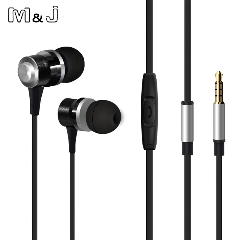 M & J металлические наушники бас стерео волшебный звук привод провод для IPhone Sumsang MP3