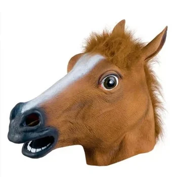 

New Surprisingly Latex Rubber Horse Head Mask Creepy Costume Theater mask and Halloween Mask