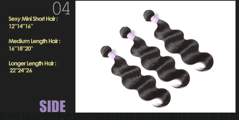 Indian Body Wave Human Hair Weave Bundles Hair Extensions Alimice 100% Non-Remy Hair Weaving Machine Double Weft Natural Color (1)