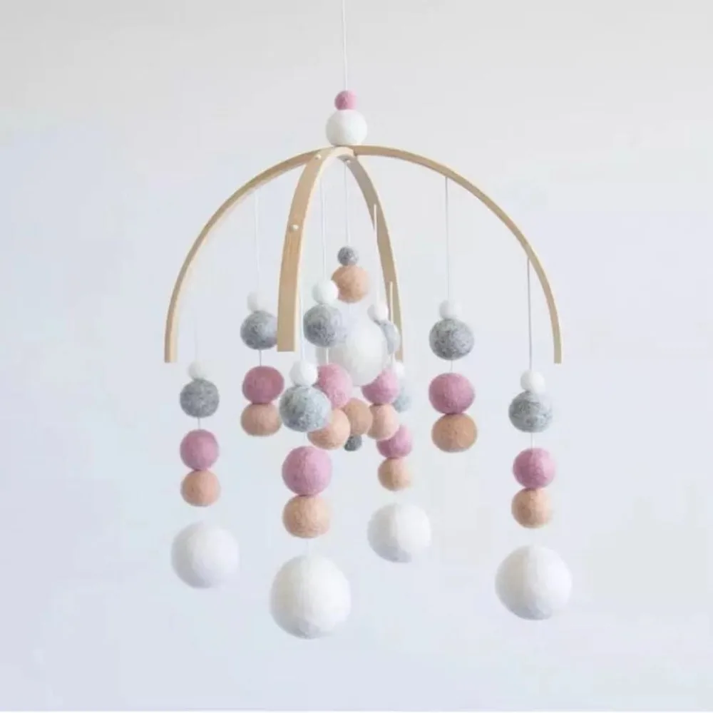 Nordic Nursery Baby Crib Mobile Hanging Decor Nordic Nursery Wood