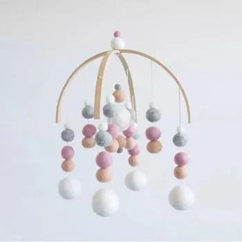 

Nordic Nursery Baby Crib Mobile Hanging Decor Nordic Nursery Wood Mobile With Poppop Hanging Decor Newborn Baby Shower Gift