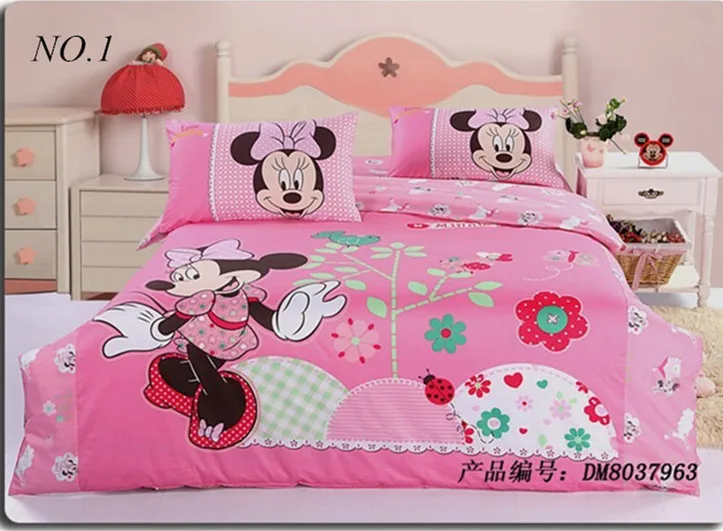 Free Shipping Minnie Mouse Bedding Sets Kids Mickey Bed Set Twin