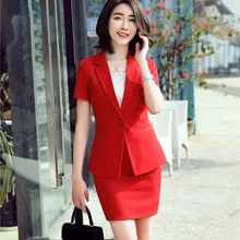 Новая модная повседневная красная формальная 2 шт. с топами и юбкой для женщин офисная деловая рабочая одежда блейзеры и куртки наборы