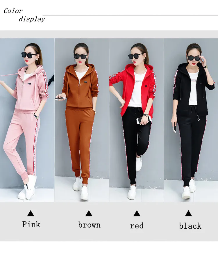 Новинка года, весенне-осенняя куртка+ футболка+ брюки комплект из трех предметов, модная Корейская Тонкая Повседневная одежда женский костюм из трех предметов