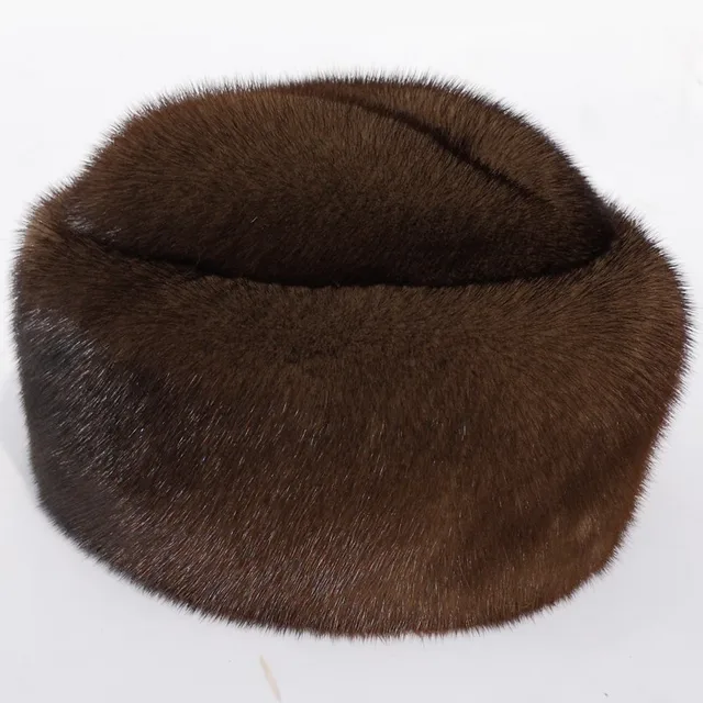 Cheap Fur winter full leather mink hair hat Men mink hat