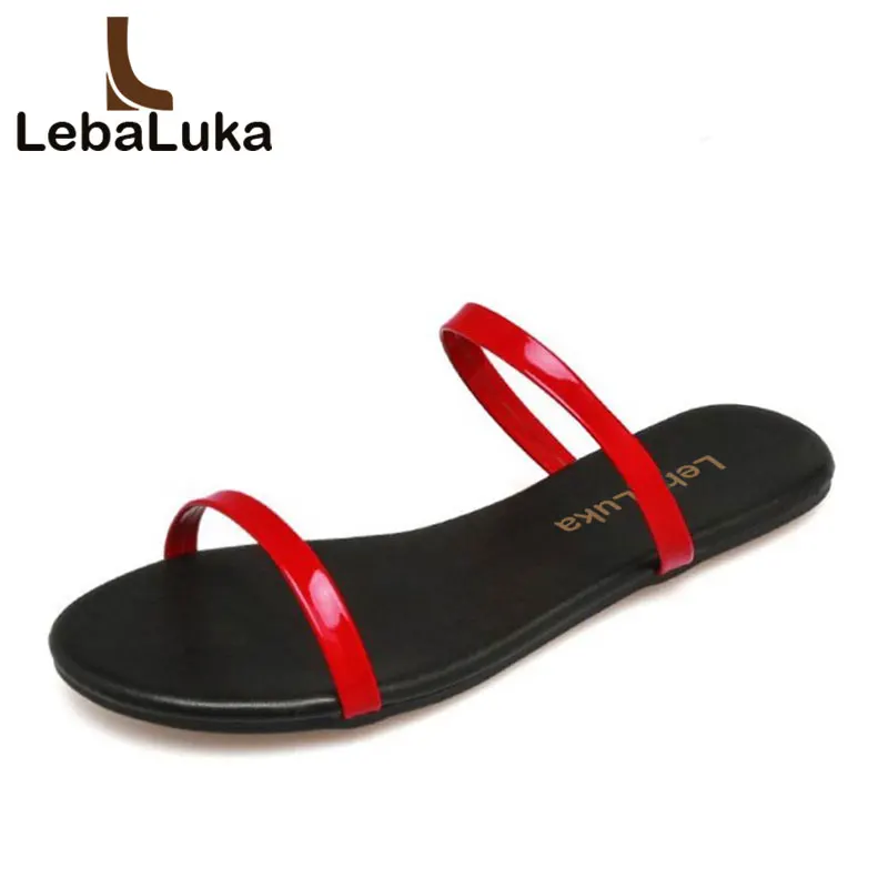 preço LebaLuka Básico Das Mulheres Apartamentos Chinelo Solor Sólida Apartamentos Chinelos Sapatos de Praia Férias de Verão Mulheres Sexy Mulheres Footwears Tamanho 32 40