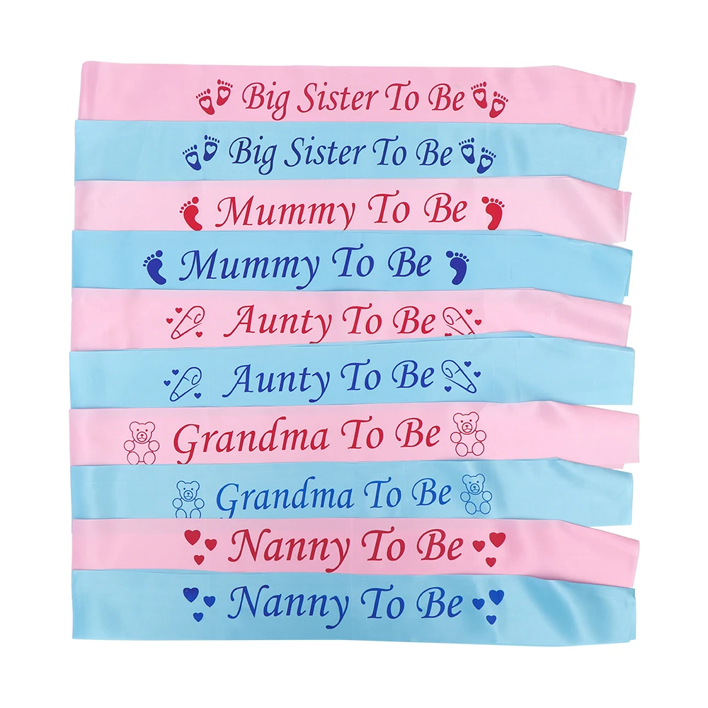 5 Styles Blue Mommy Mum To Be Sash Baby Boy Girl Baby Shower Decoration Sash Newborn Party Decoration Pregnant Mom Favor Gift