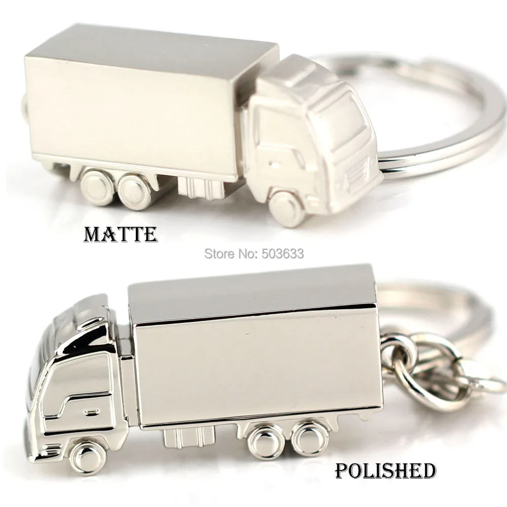 10pcs/Lot Container Keychain Creative Silvery Truck Trucks Cargo Key