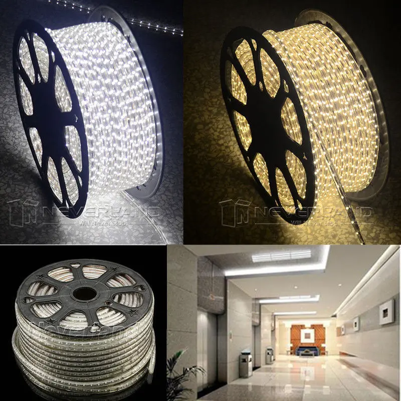 

TNT FreeShip Waterproof 220V IP67 100M 60 LEDs/ meter Ultra Bright Flexible 5050 SMD LED Outdoor Garden Home Strip Rope Light
