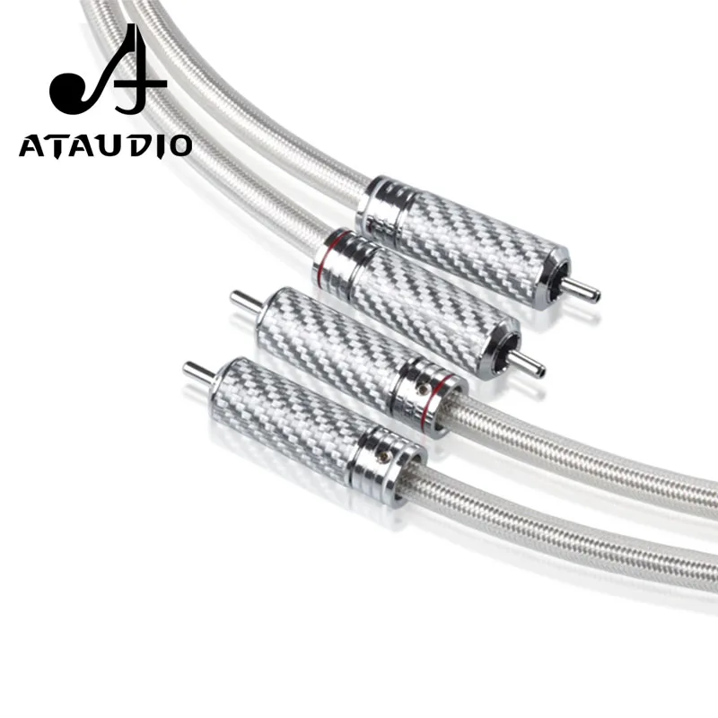 RCA кабель ATAUDIO QED с посеребренным покрытием Hi Fi end Подпись 6N OFC 2RCA соединительный