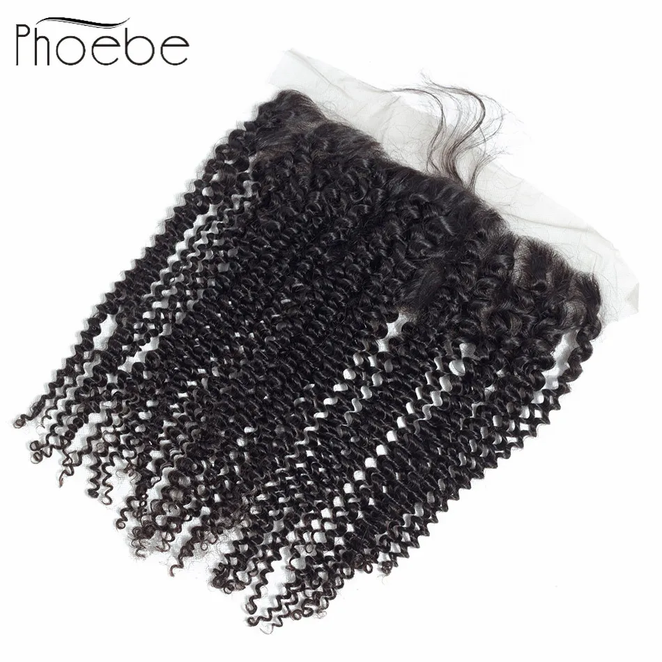 

Phoebe Hair Pre- Colored Lace Frontal Closure 13X4 With Baby Hair Brazilian Kinky Curly Human Hair Ear to Ear Non-Remy Hair