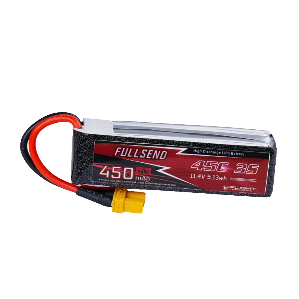 IFlight FULLSEND 3S 450mAh HV 45C Lipo аккумулятор XT30Plug для гоночного дрона FPV|Детали и аксессуары|