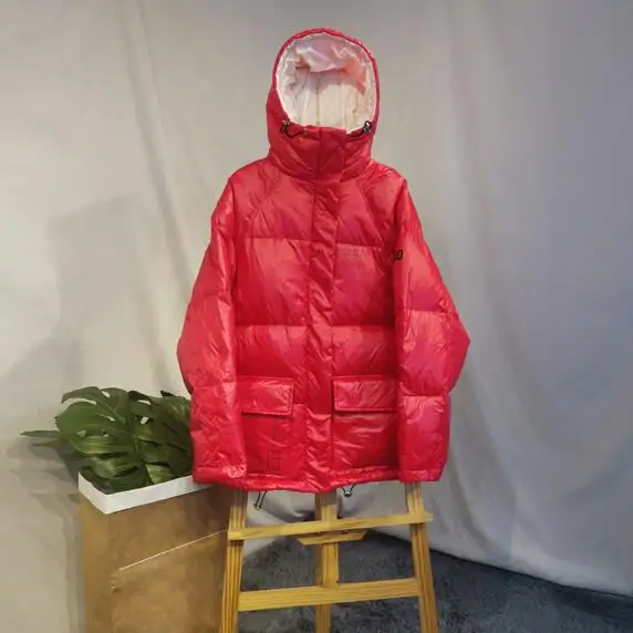 red Зимнее женское пальто, новинка, Женская плотная верхняя одежда, 90% белый утиный пух, куртка свободного кроя, женский пуховик, зимняя куртка для женщин - Цвет: red