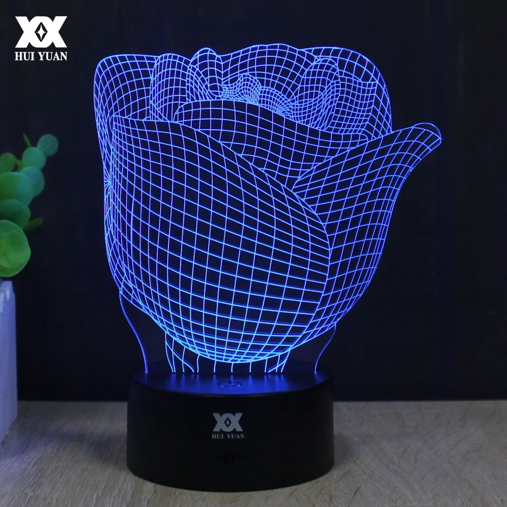 

Roses 3D Lamp I LOVE YOU Romantic Night Light LED Decorative Table Lamp USB Colorful Color Change Lovers Memorial Day Gift